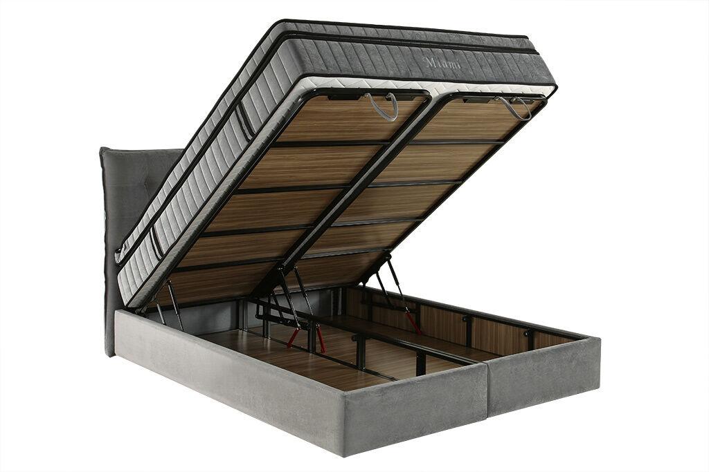 Тапицирано легло AVIVAL с база – 140x200 см, Светло Сиво, Без Матрак