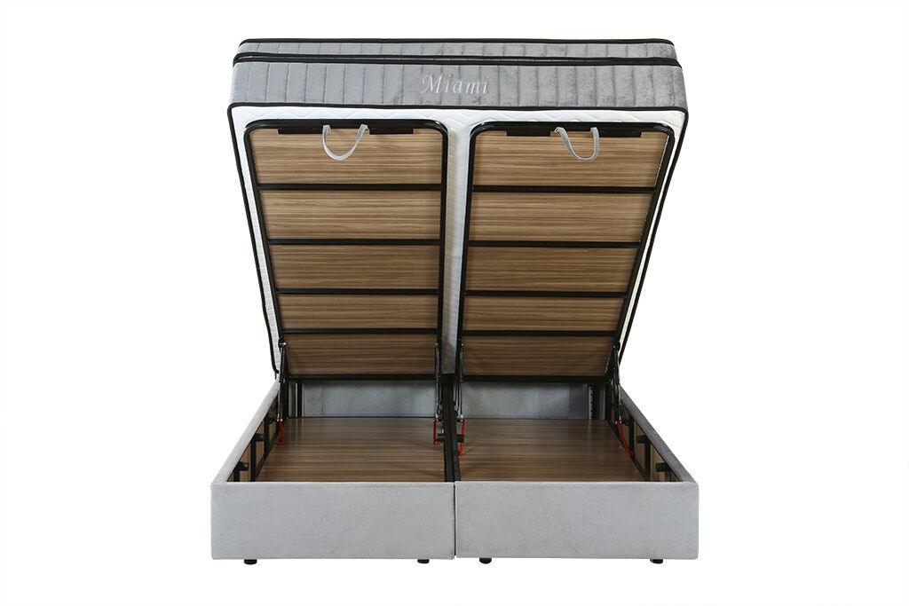 Тапицирано легло AVIVAL с база – 140x200 см, Светло Сиво, Без Матрак