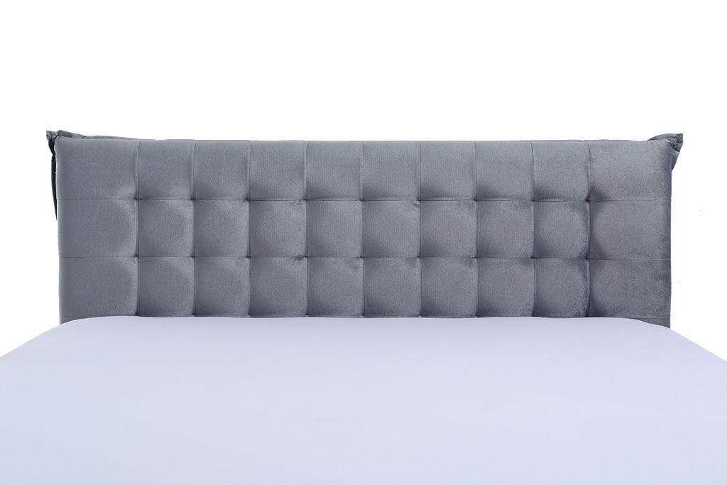 Тапицирано легло AVIVAL с база – 140x200 см, Светло Сиво, Без Матрак