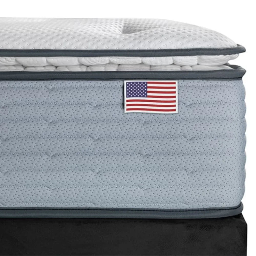 Матрак Serta Perfect Sleeper V-Comfort с мемори пяна изглед отстрани показващ етикет с американското знаме