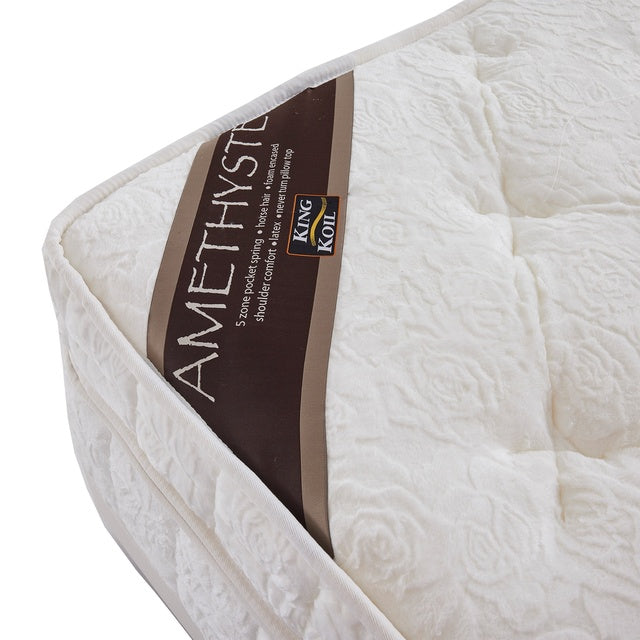 King Koil Amethyste – луксозен матрак с конски косъм – изглед на етикета с името на модела