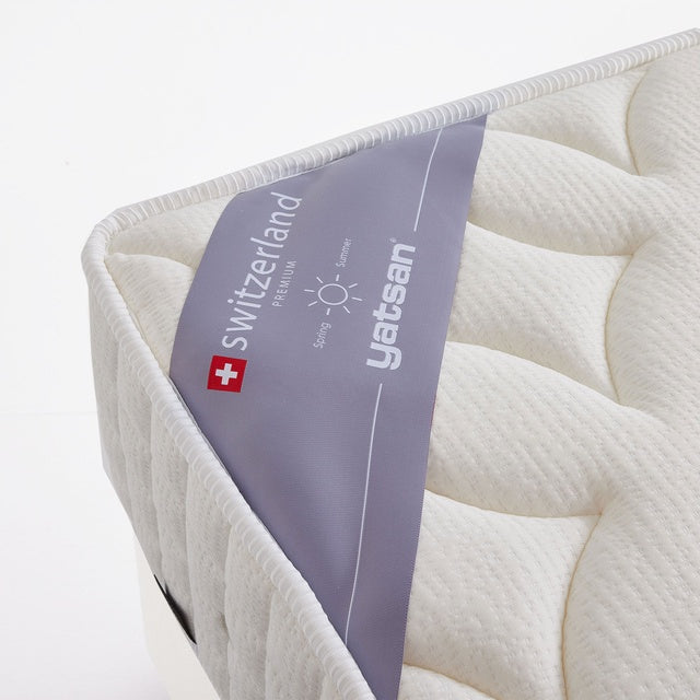 Yatsan Switzerland Premium – ортопедичен матрак с Pocket пружини - изглед отблизо на горния етикет