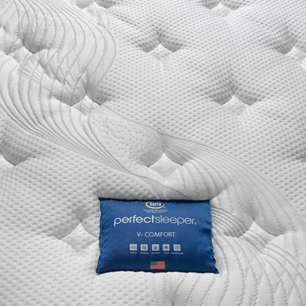 Матрак Serta Perfect Sleeper V-Comfort с мемори пяна изглед отблизо върху етикета